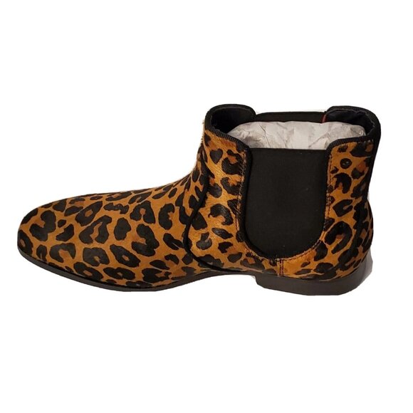 International Concepts Men Chelsea Boots Thames Brown Cheetah Print Size 8 - Picture 2 of 3